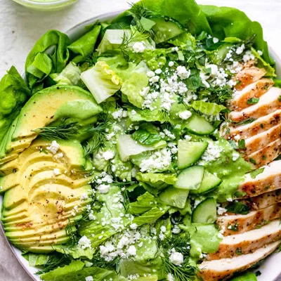 Green Salad with Light Dressing low calories snacks